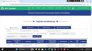 How to search for tenders on the Zimbabwean EGP system PRAZ portal step by step guide