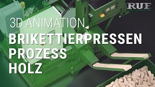 Brikettpresse von RUF - Holzspäne pressen | 3D Animation