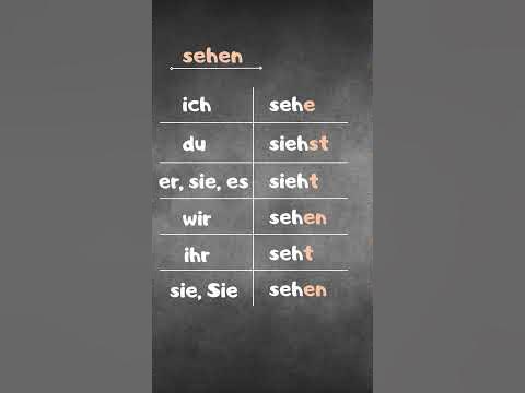 Verb Konjugation (Präsens): sehen #shorts #deutsch - YouTube