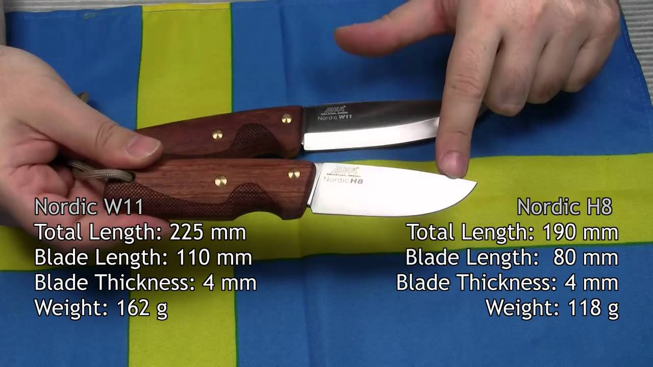 Slapper af underholdning binde Two General Purpose Outdoor Knives from Sweden: EKA Nordic W11 and EKA  Nordic H8 - YouTube