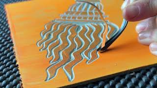 Relaxing Linocut Printmaking & ASMR | No Music | Satisfying Art | Calming Video | Relaxing Carving