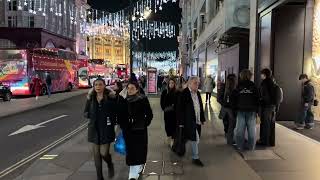 London Christmas Sunset Street Walk 🎄🌇 | Virtual Tour Around the City | London Walk 2025 [4K HDR]