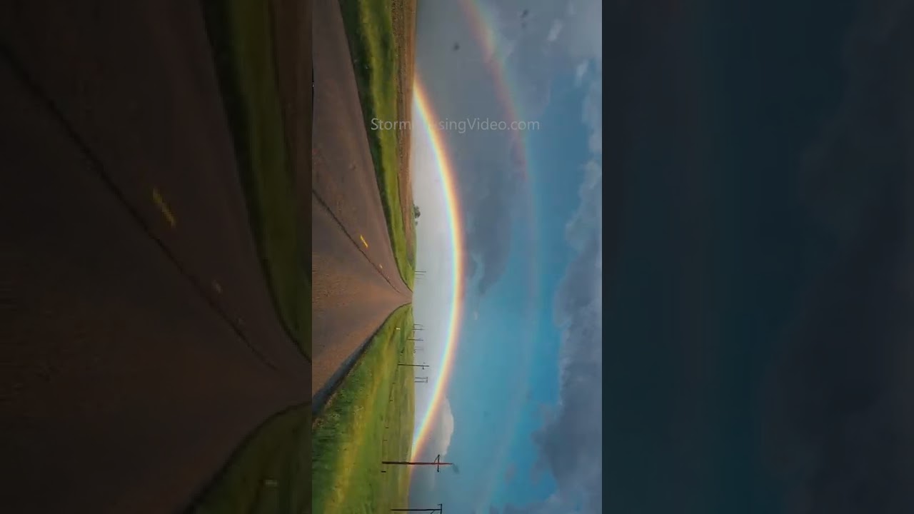 Chasing Double Rainbows in North Dakota yesterday! Stormy Weather #shorts