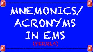 EMT/Paramedic Mnemonics || PERRLA