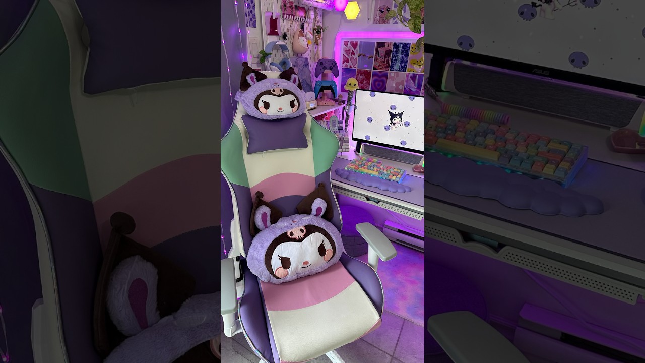 ASMR unboxing some kuromi cushions with me 💜