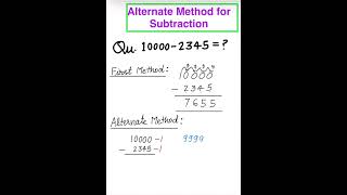 Alternate method for subtraction?✌️?