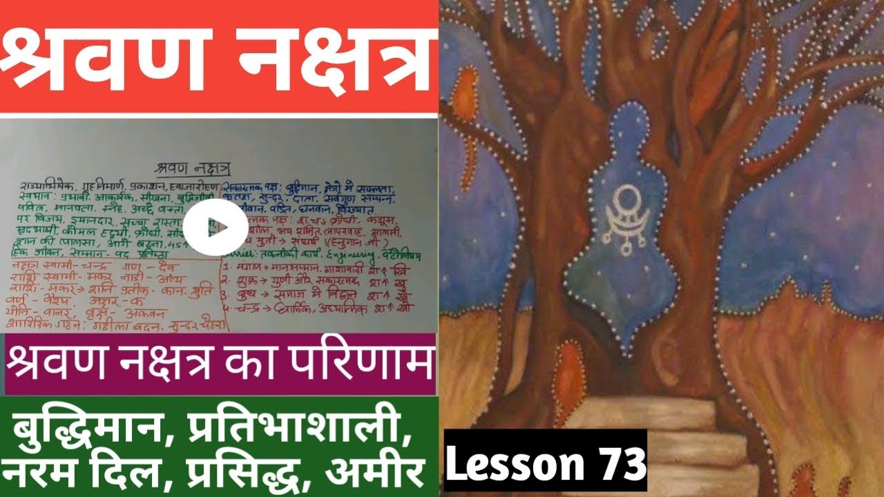 Lesson 73 - श्रवण नक्षत्र जातक, people born in shravan nakshatra, श्रवण नक्षत्र फल, shravan ka fal
