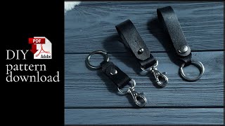 Making a leather keyring | PDF pattern | DIY keychain | Tutorial | Key fob template