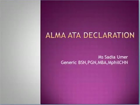 Lecture Of Ms. Sadia - Chn On Topic: Alma Ata Declaration