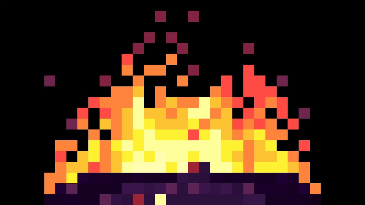 Pixel Fireplace | Sunset Fire | 3 Logs