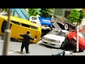 【トミカコマ撮り】酔っ払いおじさん暴走&逃走！！周りは大混乱！パトカー、救急車も困惑！一部始終を密着！！【働く車】