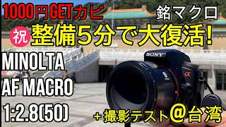 ジャンクレンズ 1000円銘マクロ(カビ玉)整備5分で大復活! Aマウント