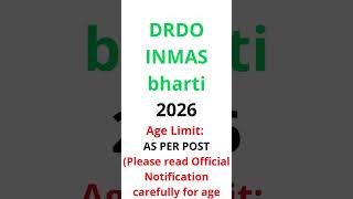 DRDO INMAS Apprentice Recruitment for 2026 #drdo #shorts #reels #ytshorts #shorfeed