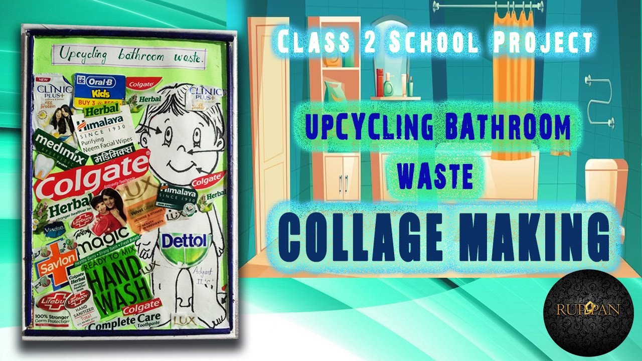 How to make collage from bathroom waste Collage from waste Upcycling