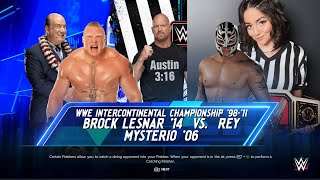 🔥WWE 2k24🔥 INTERCONTINENTAL CHAMPIONSHIP 98-1BROCK LESNAR 14 VS. REYMYSTERIO 06