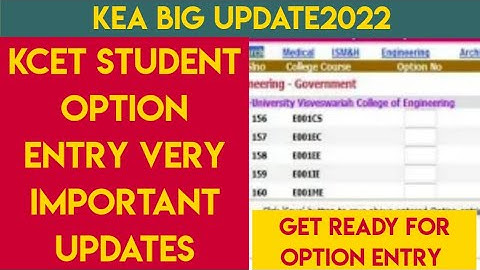 KCET option entry important updates2022 |KCET students option entry updates2022 |KCET updates2022