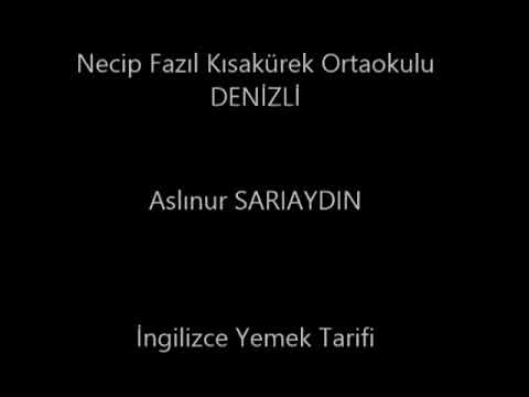 ingilizce yemek tarifi. 