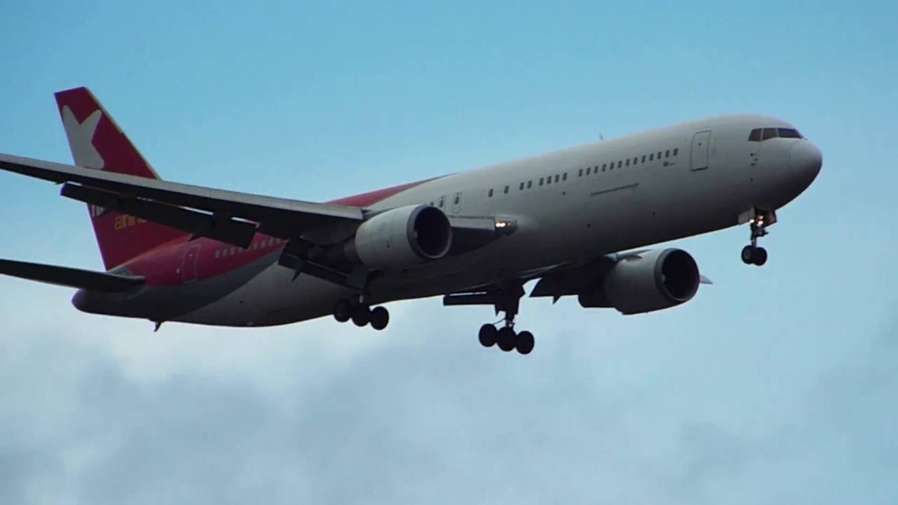 Nordwind Airlines Boeing-767-300ER landing at SVO on September 25th ...