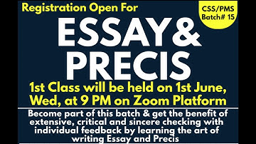 Essay/Precis Batch#15 With Daily Evaluation. To Join Whatsapp 0333-2139278