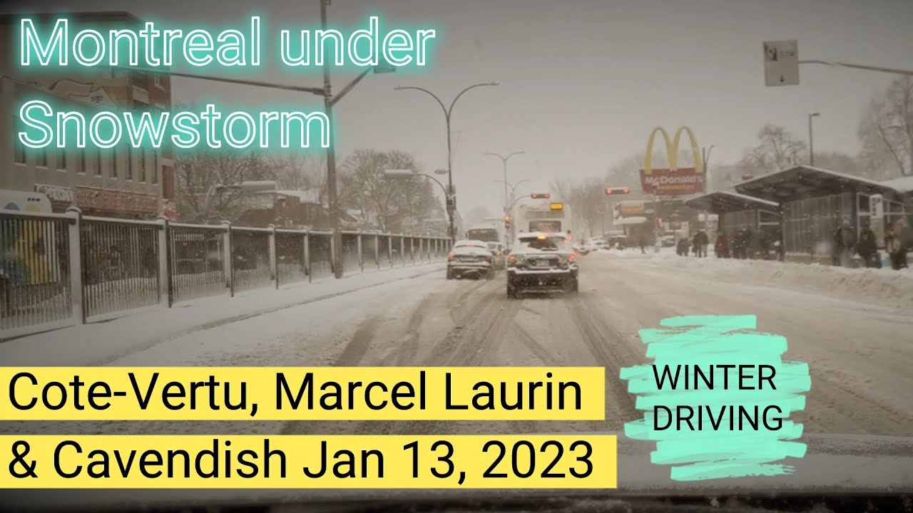 Experience beautiful Montreal under heavy snowfall 4K Drive at Cote