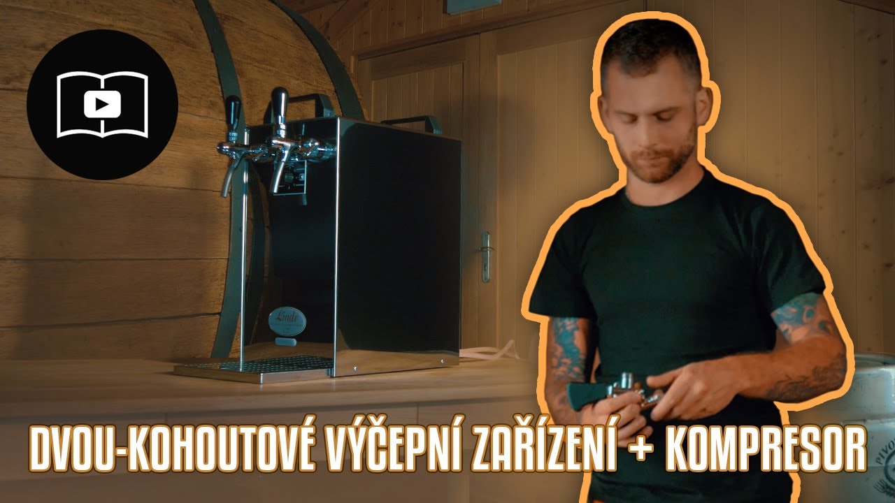 Jak zapojit dvoukohoutové výčepní zařízení LINDR za použití vestavěného vzduchového kompresoru