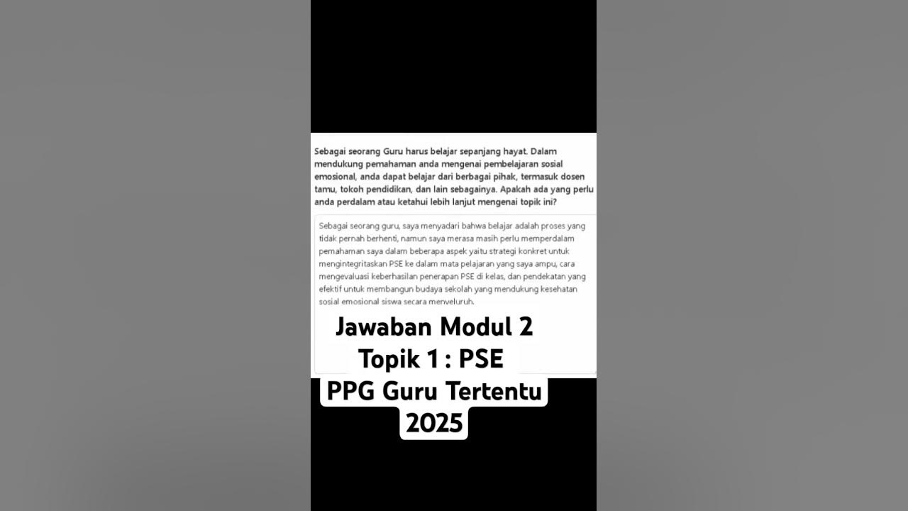 Refleksi Modul 2 Topik 1 : PSE Keteladanan guru PPG 2025 Refleksi Modul 2 Topik 1 : PSE Keteladanan guru PPG 2025