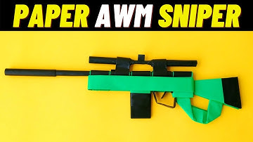 How to Make Paper AWM Sniper Gun At Home | Origami gun AWM Sniper | Origami Paper Gun | Mad Times