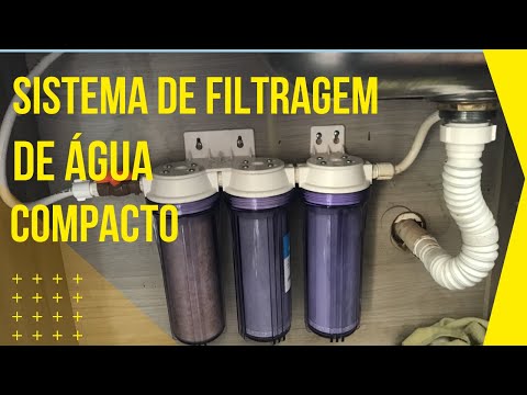 Sistema de filtragem de água compacto.