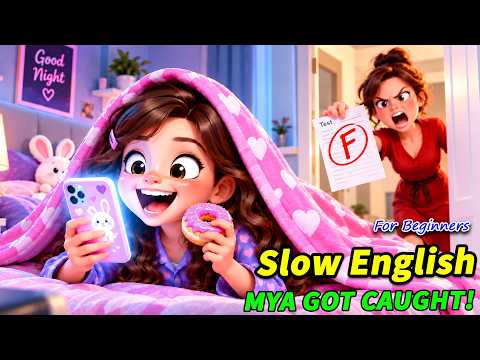 Maya Stayed Up Late on Her Phone… Then She Got an F!📱😱 | Slow English Listening Story (A2)