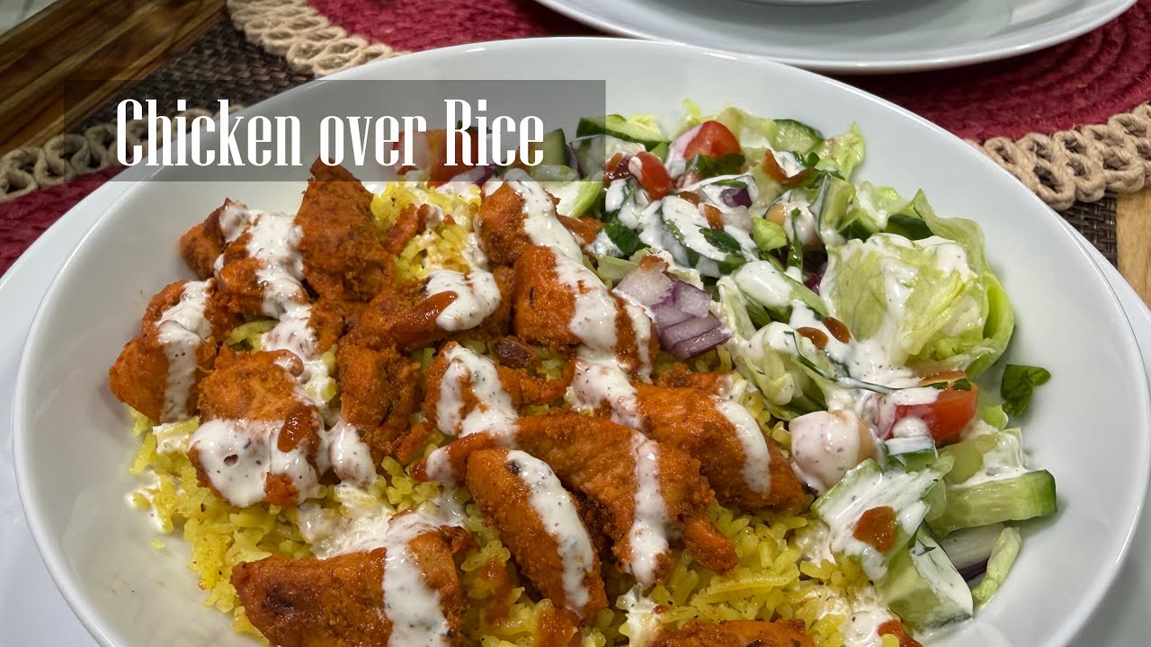 Chicken over Rice || New York street Food || Halal Cart style chicken over Rice at Home Recipe -RKC