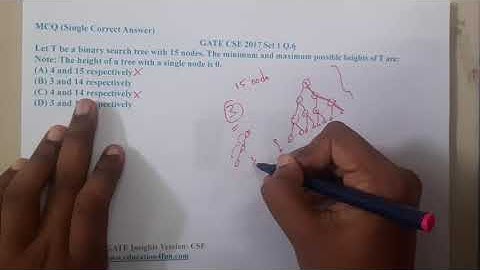 GATE CSE 2017 SET 1 Q 6 || Trees ||Data Structure || GATE Insights Version: CSE