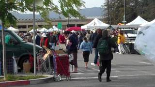 Shoppers at De Anza Junion College Flea Market Cupertino California USA MP4