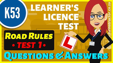 TEST 1 ▶️ RULES OF THE ROAD | Learners Licence Test Questions And Answers 2022 | K53 South Africa