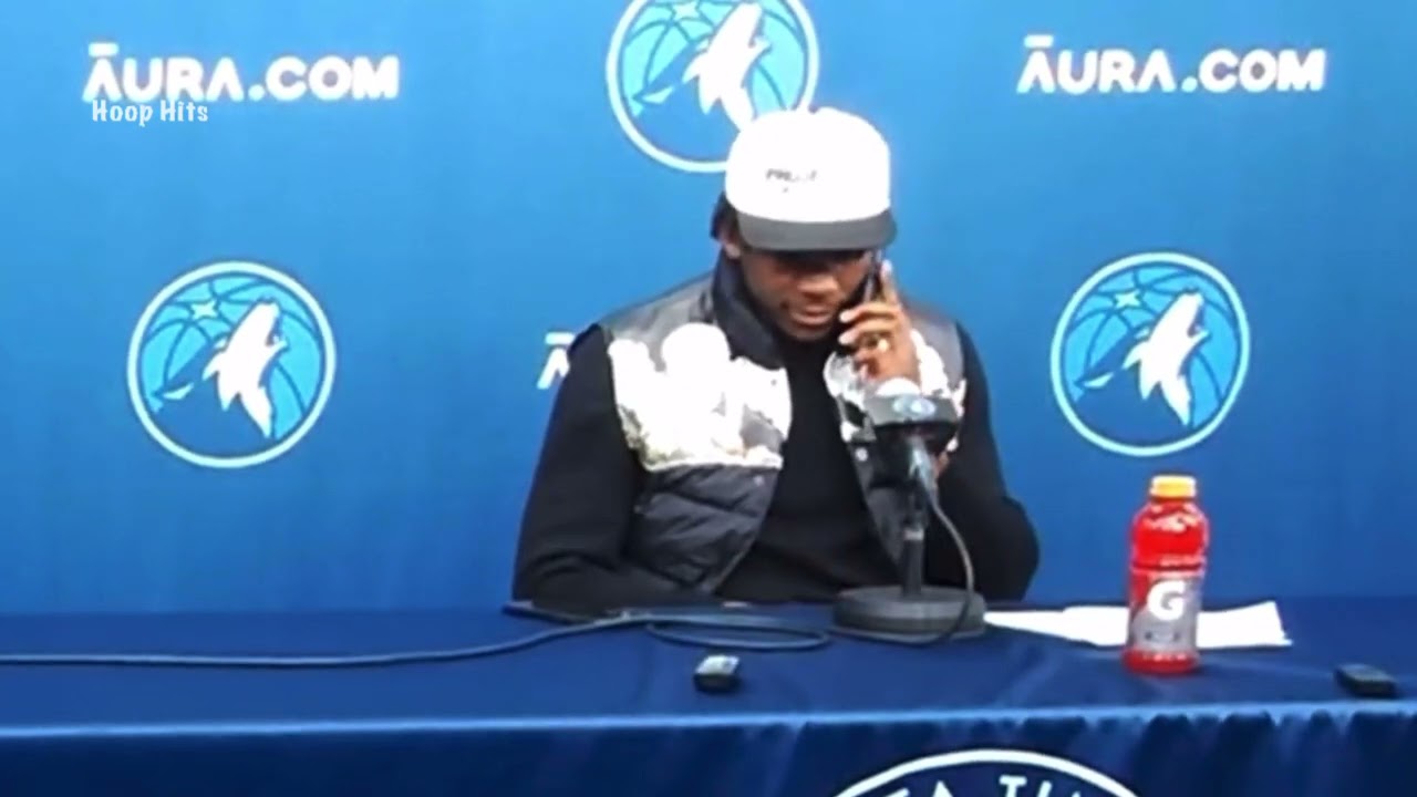 Anthony Edwards Answered A Flip Phone During His Press Conference😂