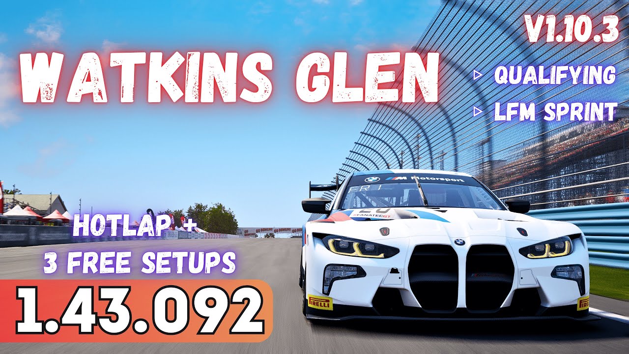 BMW M4 GT3 | WATKINS GLEN 1.43.0 | HOTLAP + FREE SETUP | ACC v1.10