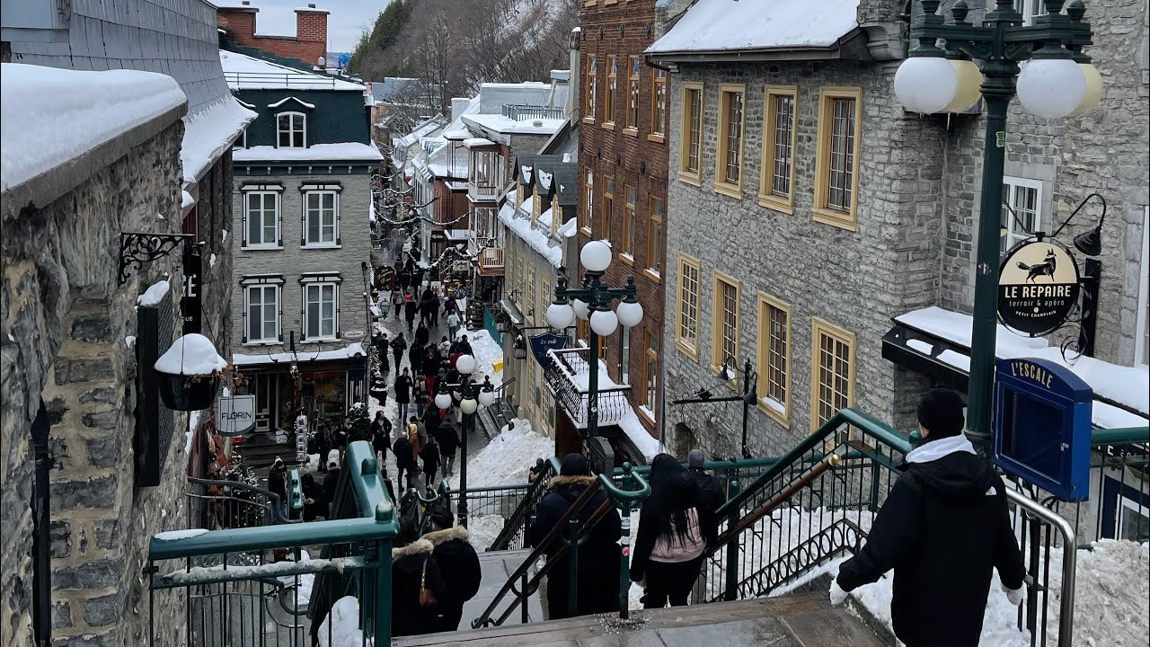 4K Quebec City Beautiful Old Quebec Winter Walking Tour #shorts # ...