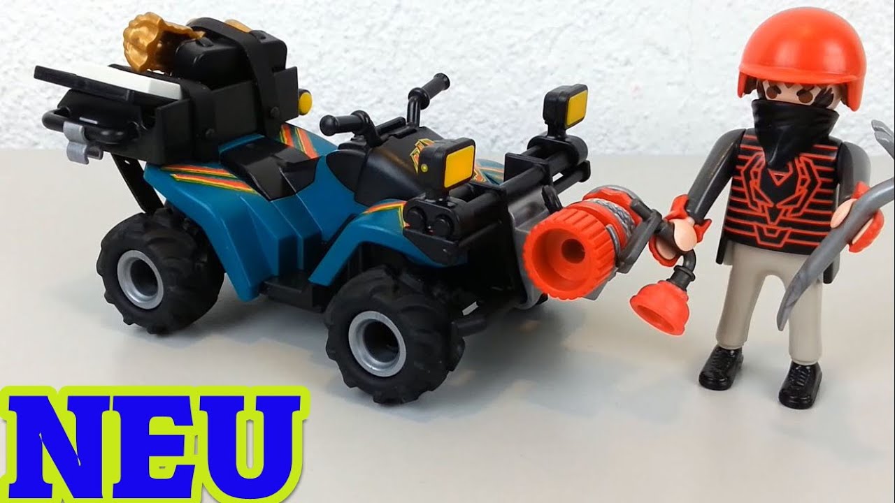 Playmobil Mountain Rescue Quad – Pull-Back Toy Car With Figure, Winch & Accessories