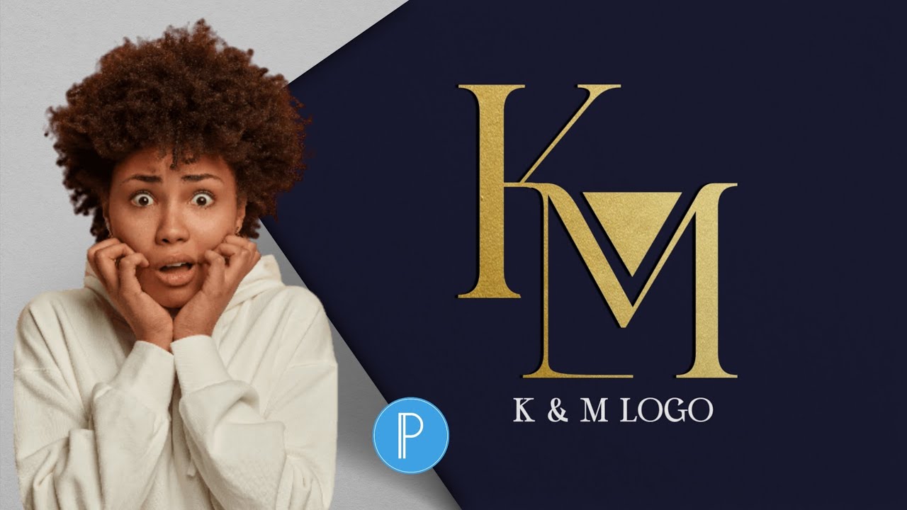 Creative  (K M)  combination logo design tutorial || Pixellab Editing