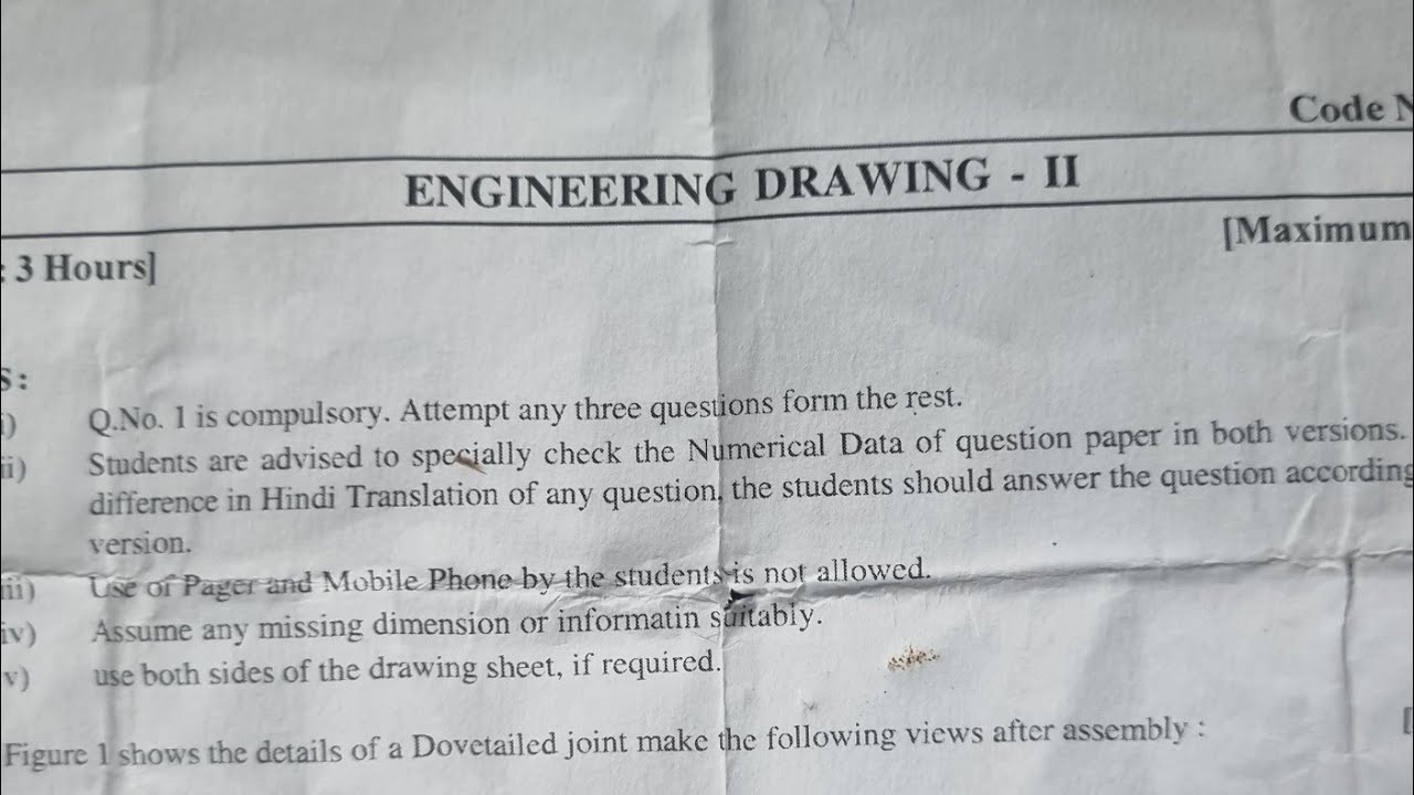 UP polytechnic engineering drawing 2nd paper 2024 sampurn HAL - YouTube