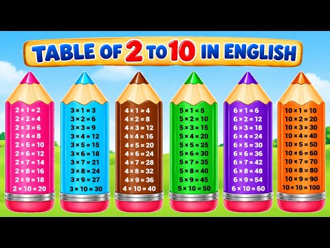 Multiplication table 2 to 10 | Pahada 2 se 10 tak english mein | 2 से 10 तक पहाड़ा इंग्लिश में
