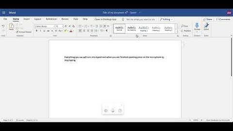 Microsoft Word: Dictate (speech to text)