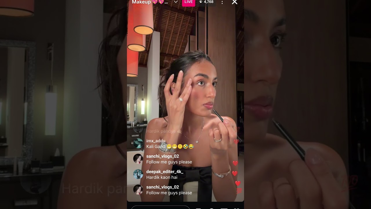 hardik pandya girlfriend mahika sharma instagram live