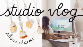 studio vlog 1 ✿ shop update, making phone charms and pins 🍰