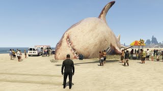 The Biggest Shark in GTA 5 History Found (Megalodon Shark Attack)