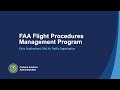 Faa flight procedures management program