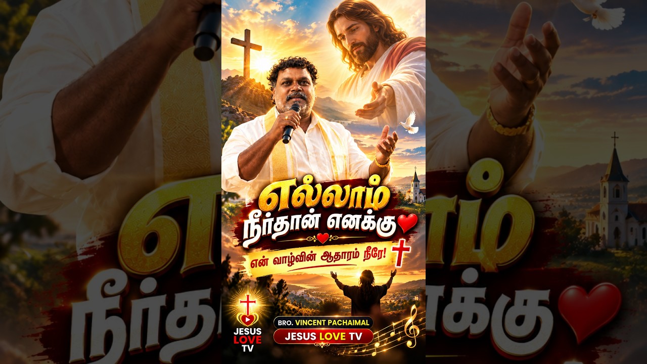 எல்லாம் நீர்தான் எனக்கு 🙏❤️ | Bro. VINCENT PACHAIMAL | Tamil Christian Song #Shorts