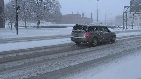 Snowy roads impact Friday evening commute