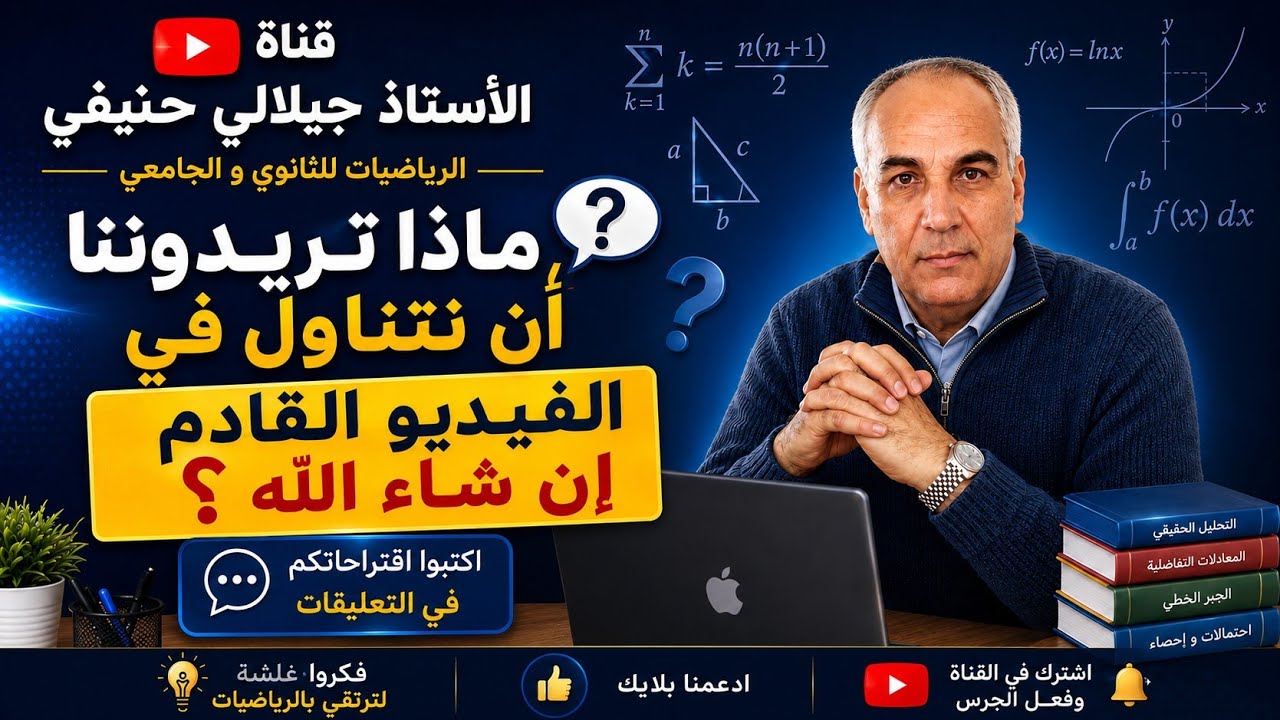 اقترحوا موضوع الفيديو القادم في #قناة_الأستاذ_جيلالي_حنيفي