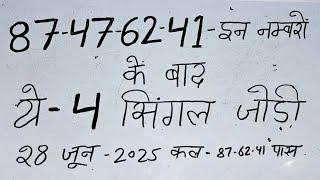 28 June 2025 satta king gali disawar ki khabar | Faridabad Ghaziabad single jodi | Satta Result