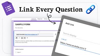 How to Insert a Link in Each Question on Google Forms